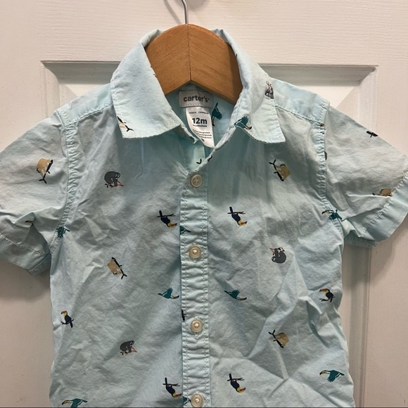 carters short sleeve shirt for baby boy size 12 months - Picture 4 of 6